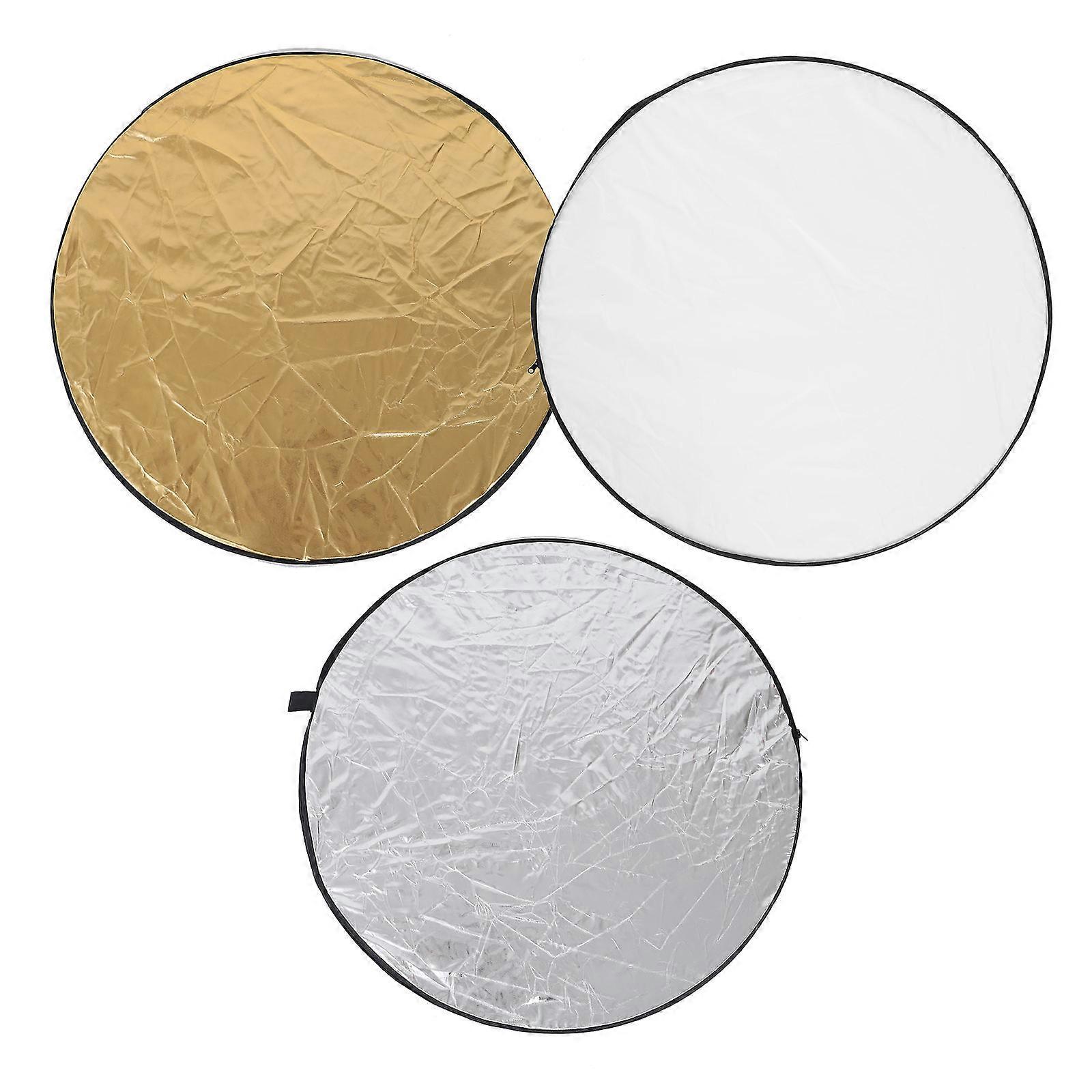 1 Set Collapsible Studio Flash Reflector Round Camera Shoots Light Diffuser 80cm