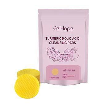 40 Pieces Turmeric Kojic Acid Gentle Cleansing Pads, Deep Cleansing Facial Repair, Brightening and Hydrating