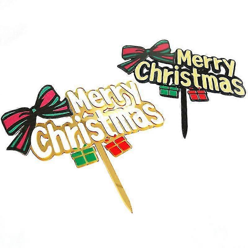 2pcs cake decorations , Christmas Cake Toppers
