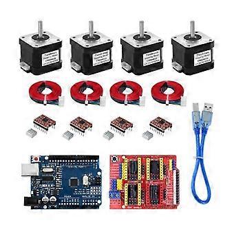 4-Lead Nema17 Stepper Motor 17HS4401S + CNC-Shield V3 Engraving Machine+4pcs A4988 Driver Expansion