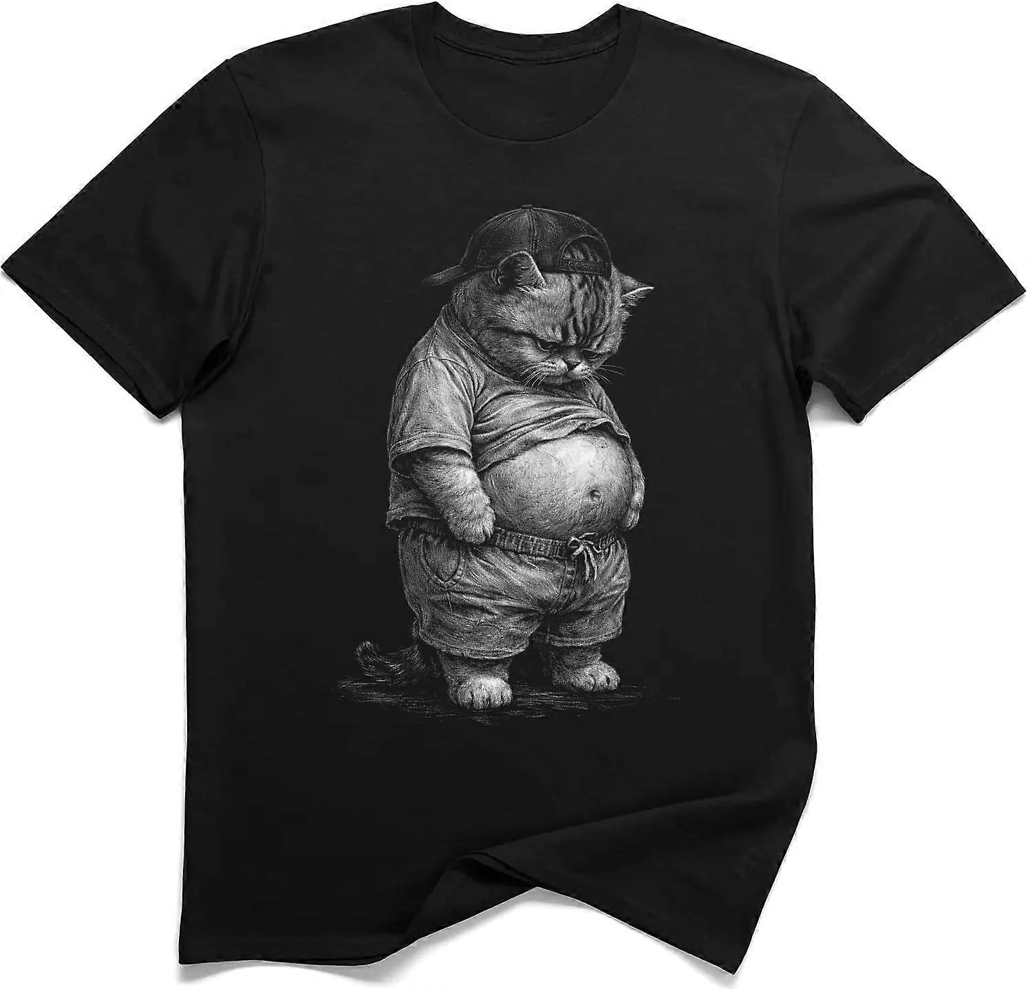 Grumpy Kitty Dad BOD Funny Chubby Cat T-Shirt