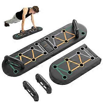 Foldable Push for Push Up Board with Non-Slip Pads, for Chest, Arms, Shoulders, Black