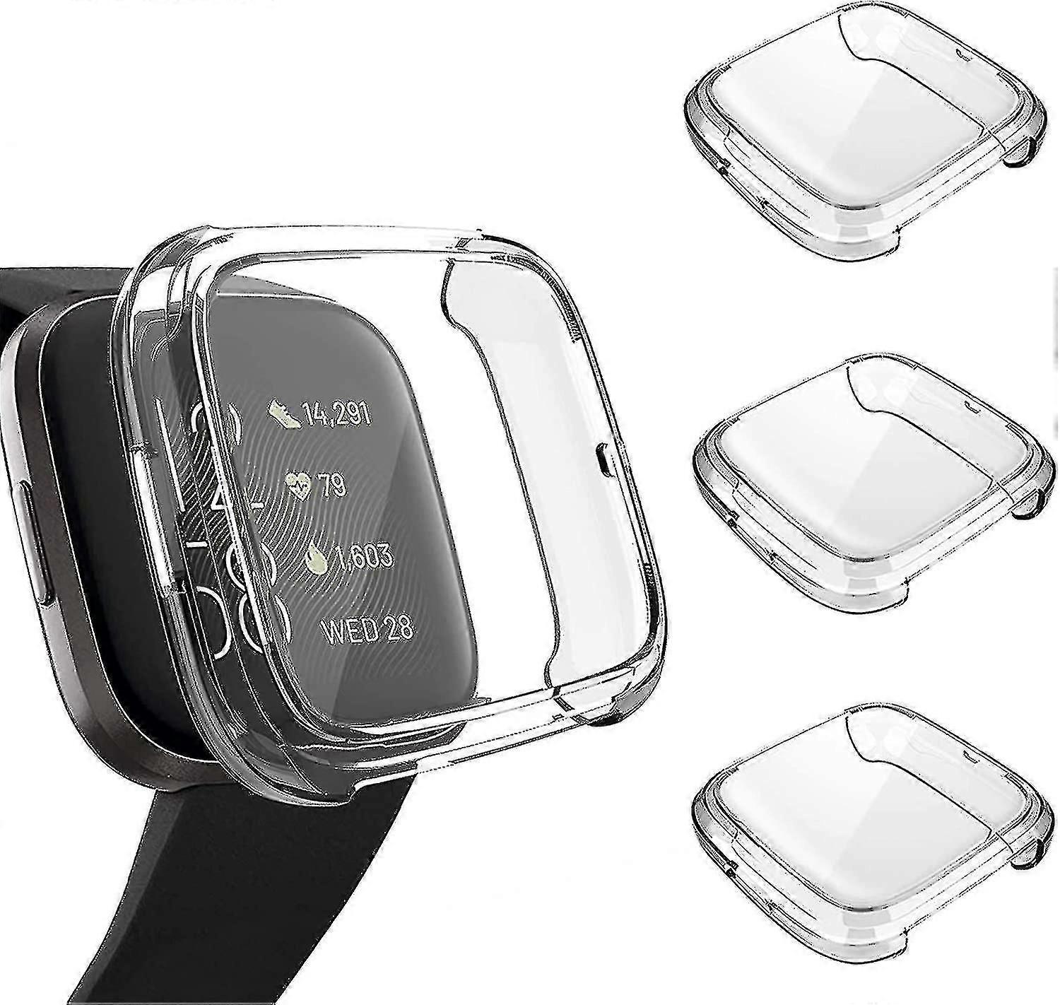 3 Pack Screen Protector Compatible Fitbit Versa 2 Case, Ultra-thin Slim Soft