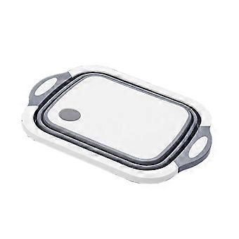 Collapsible Cutting Board, Foldable Wash Basin with Colander Washing Sink compatible with Camping, Gray Edition 0627