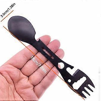 Multifunctional Spork, 10-in-1 Stainless Steel Camping Utensil with Fork, Spoon, Knife & Bottle Opener for Hiking Outdoor Travel