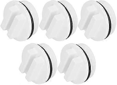5pcs Swimming Pool Winterizing Plug 1.5in Threaded Spa Return Line Filter Drain Plug with O-Ring(White)