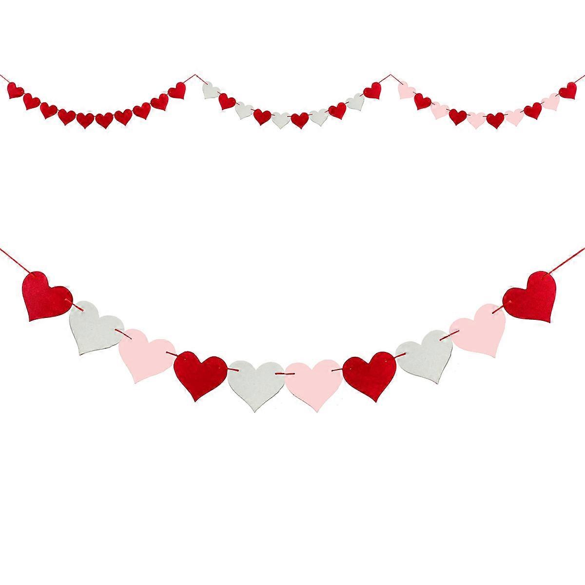 Party Decoration Accessory Heart Shape Hanging Flags