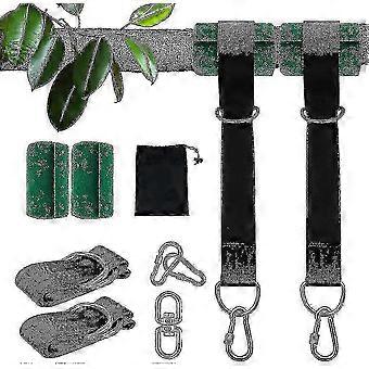 Kit de Fitas para Pendurar Balanço em Árvore 2026GK, 60 x 150 cm, Reforçado, com Mosquetões, Protetores de Árvore e Gancho Giratório.