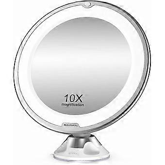 Makeup Mirror with 10X Magnification and LED Lights, Beautural 360° Adjustable Ball Joint