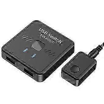USB Switch 2 in 2 Out, Sharing Keyboard, Mouse, Printer, Scanner, Webcam Between Two Computers, with External Controller