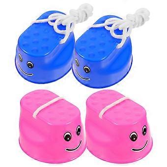 4Pcs Children Stilts Toy Smiling Face Design Stilts Kids Stepper Toy Balance Training Toy