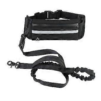 Dog Hands Free Leash With Zipper Pouch Reflective Running Leash Waist Bag Pack For Outdoor Jogging Walking Night Running Zekai