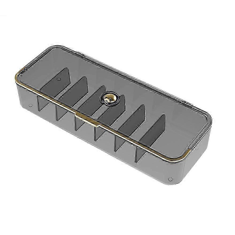 Desktop Storage Box Multifunctional Frame Sorting Box Clamshell Design Storage Data Cable Storage Box Gray