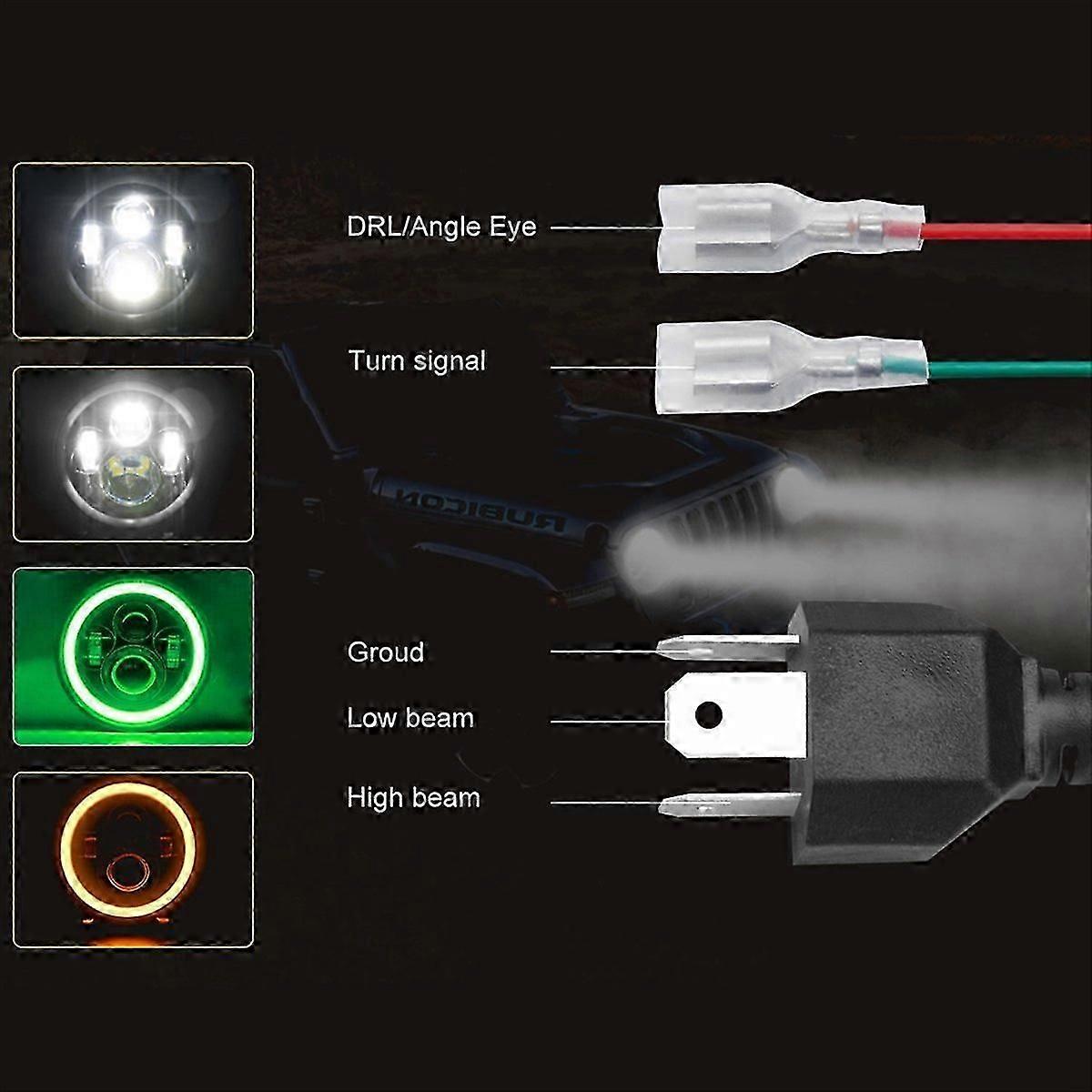 7-Inch LED Headlight with Hi/Lo Beam Function, Features Green Design