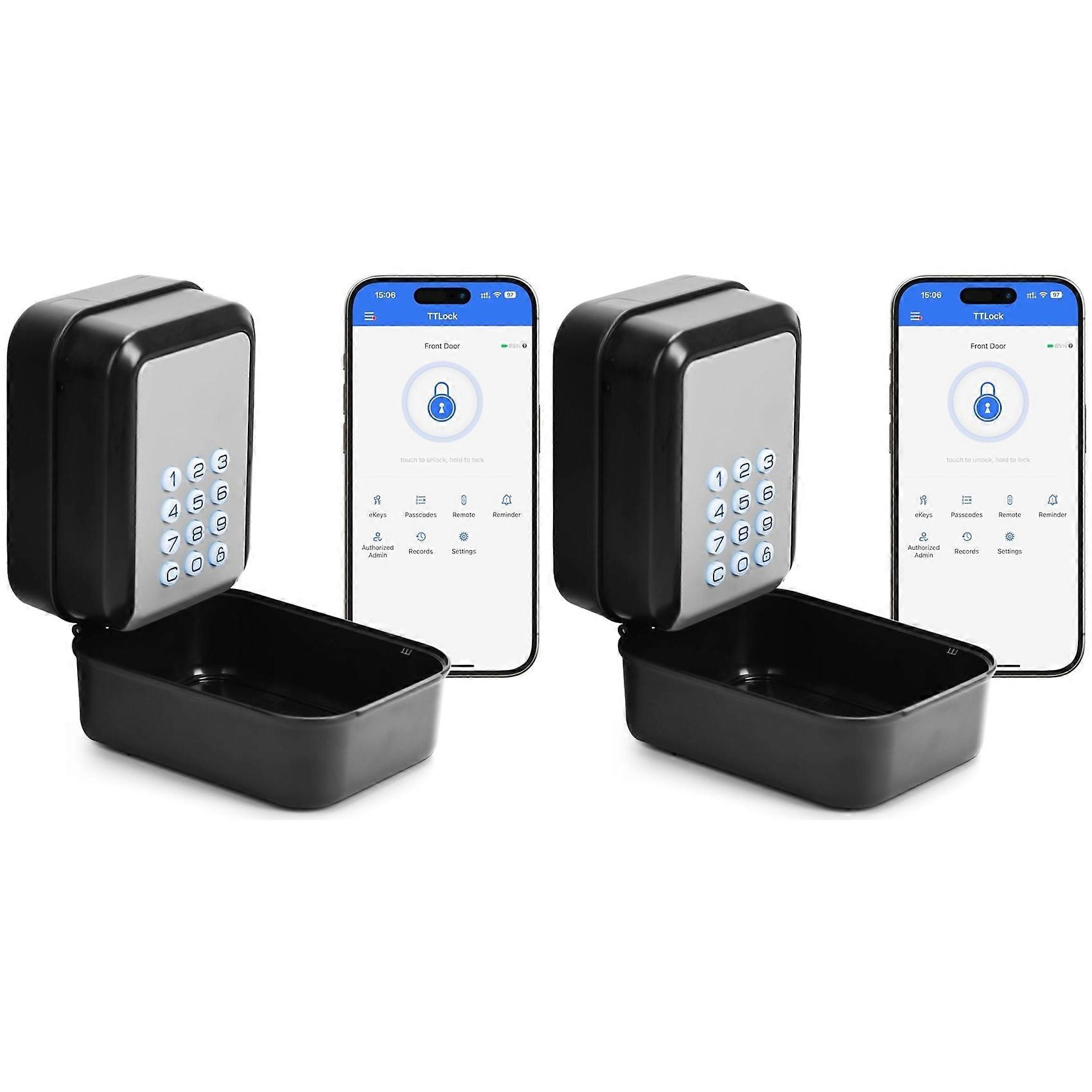 2X Smart Key Lock Box Electronic Bluetooth Lock Box with APP Control and PIN Code Type