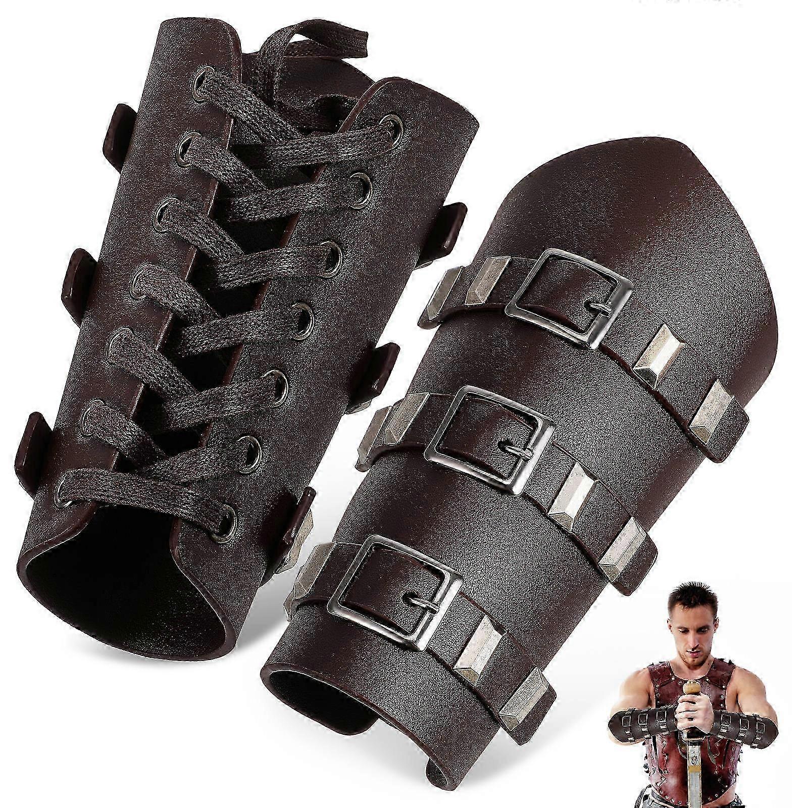2Pcs Medieval Five Hardware Arm Guard Set for Cosplay
