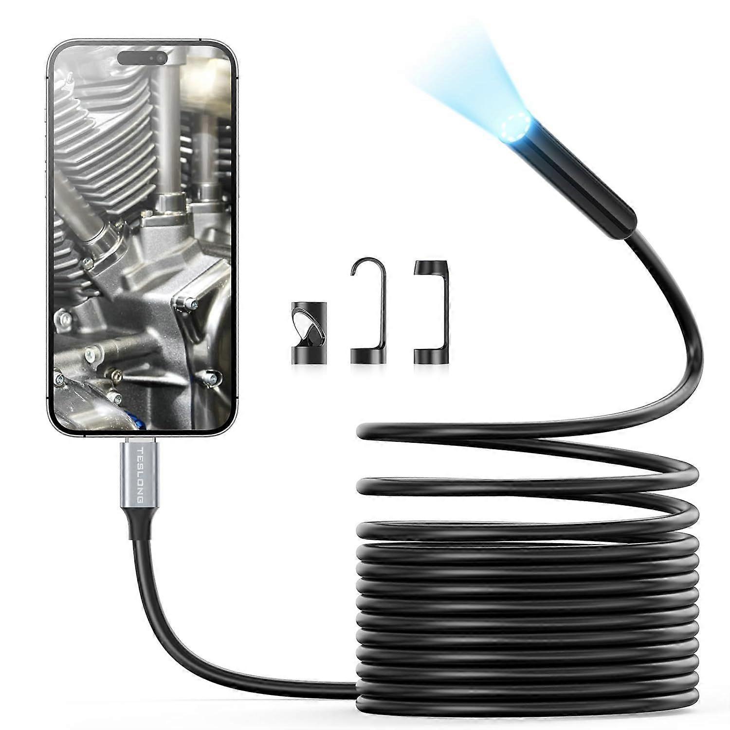 Borescope Camera with Light, USB C Snake Endoscope