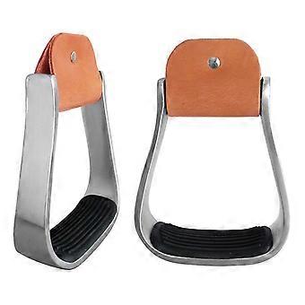 Horse Stirrups, Horse Riding Stirrups Western Horse Saddle Tack Overshoe Aluminum Cushioned Western Stirrups with Non-slip Rubber Pad Equestrian Suppl