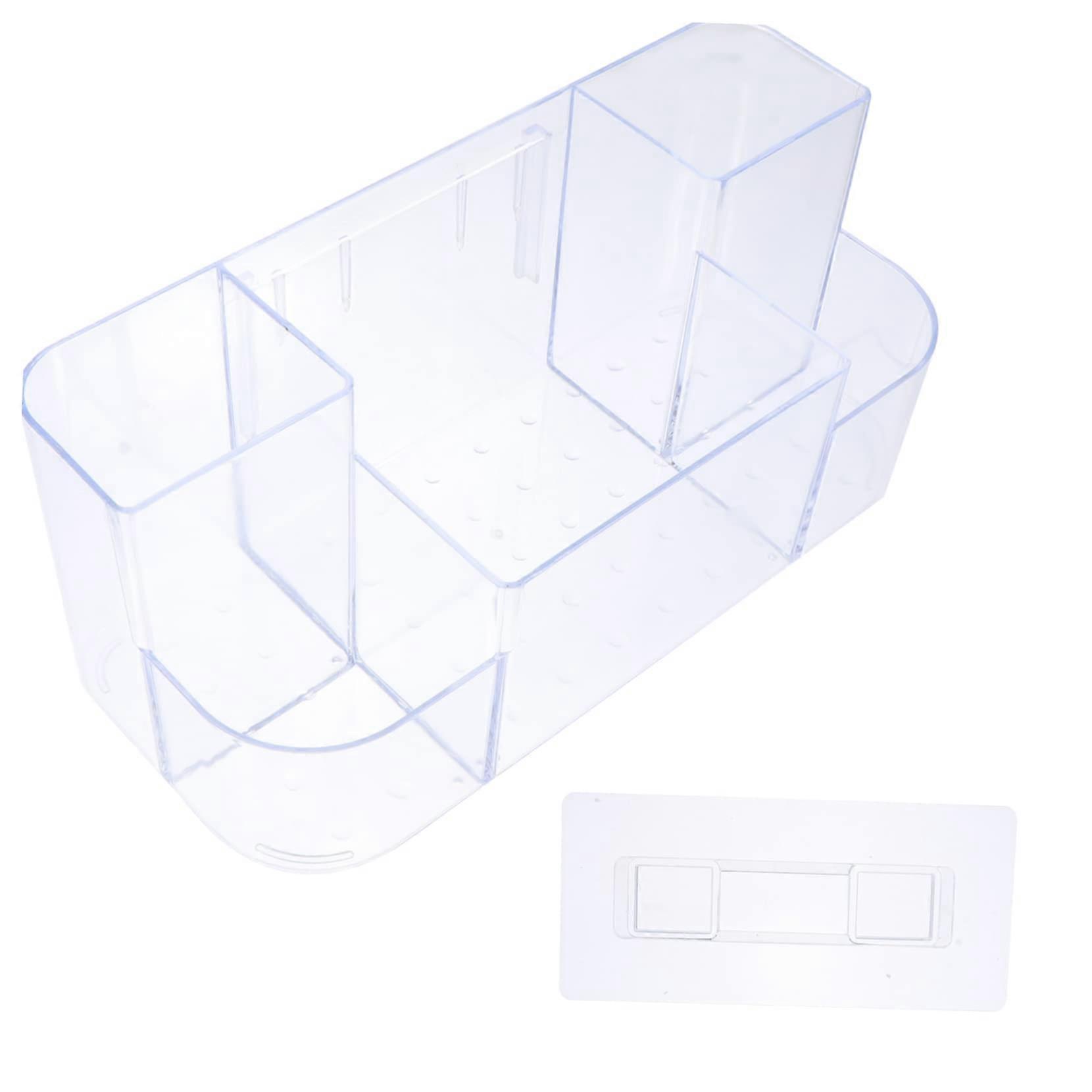 WallMounted Makeup Organizer Tray, MultiGrid Cosmetic Storage Box for Bathroom SpaceSaving