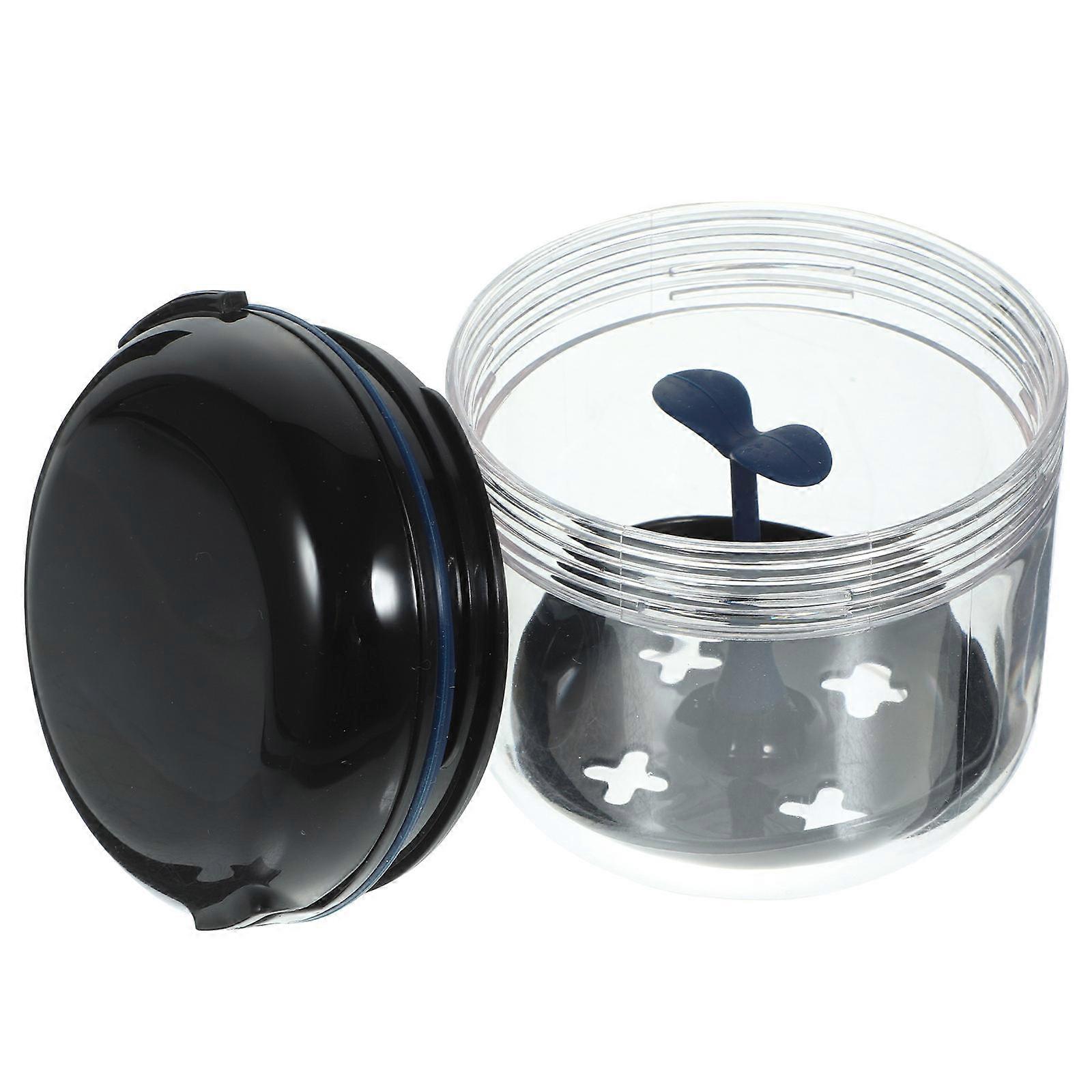 Plastic Denture Case Portable Denture Bath Case for Cleaning Black