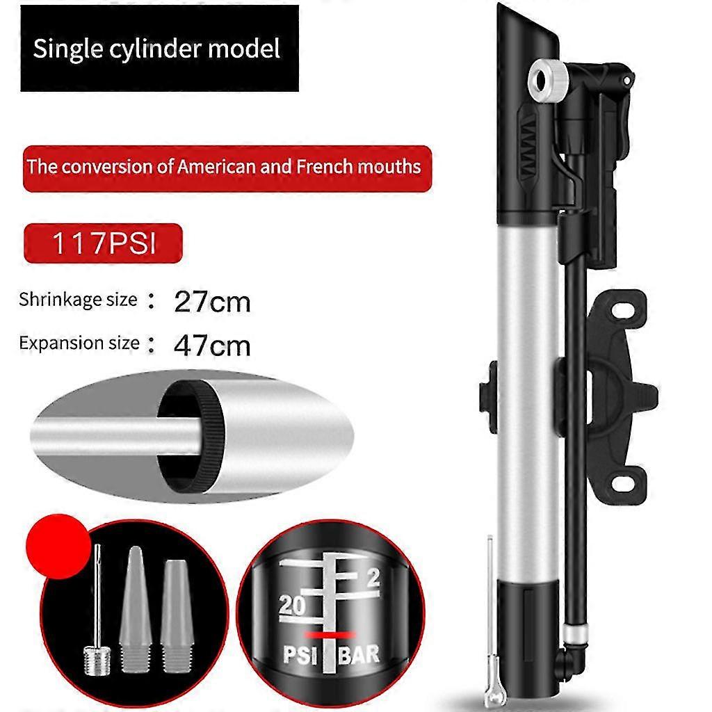 Compact Aluminum Frame-Mount Bike Pump