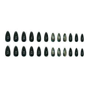 Jade Green Almond Gloss Press-on Nails
