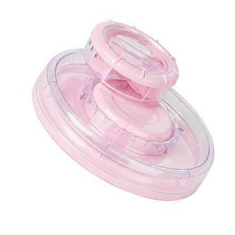 Pet Food Puzzle Toy Suited to Cats and Dogs, Featuring a 360-Degree Turning Body and Four Dispensing Compartments  Pink
