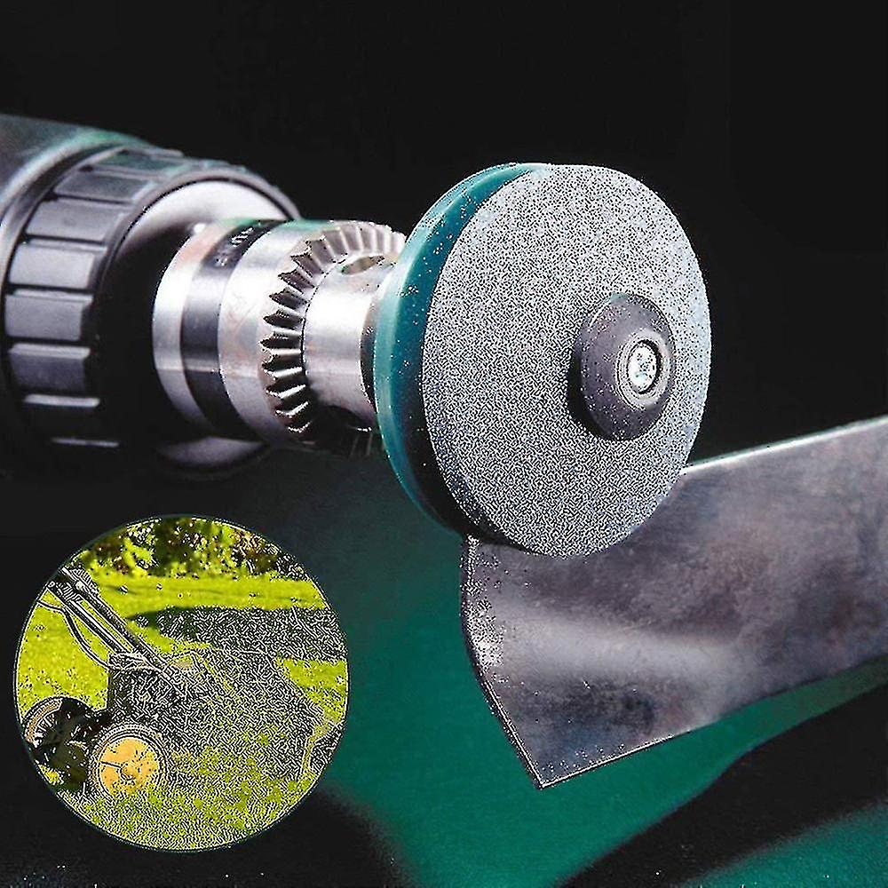 50mm Faster Lawn Mower Sharpener Lawnmower Blade Sharpener Universal Grinding Rotary Drill Cuts, 2pcs
