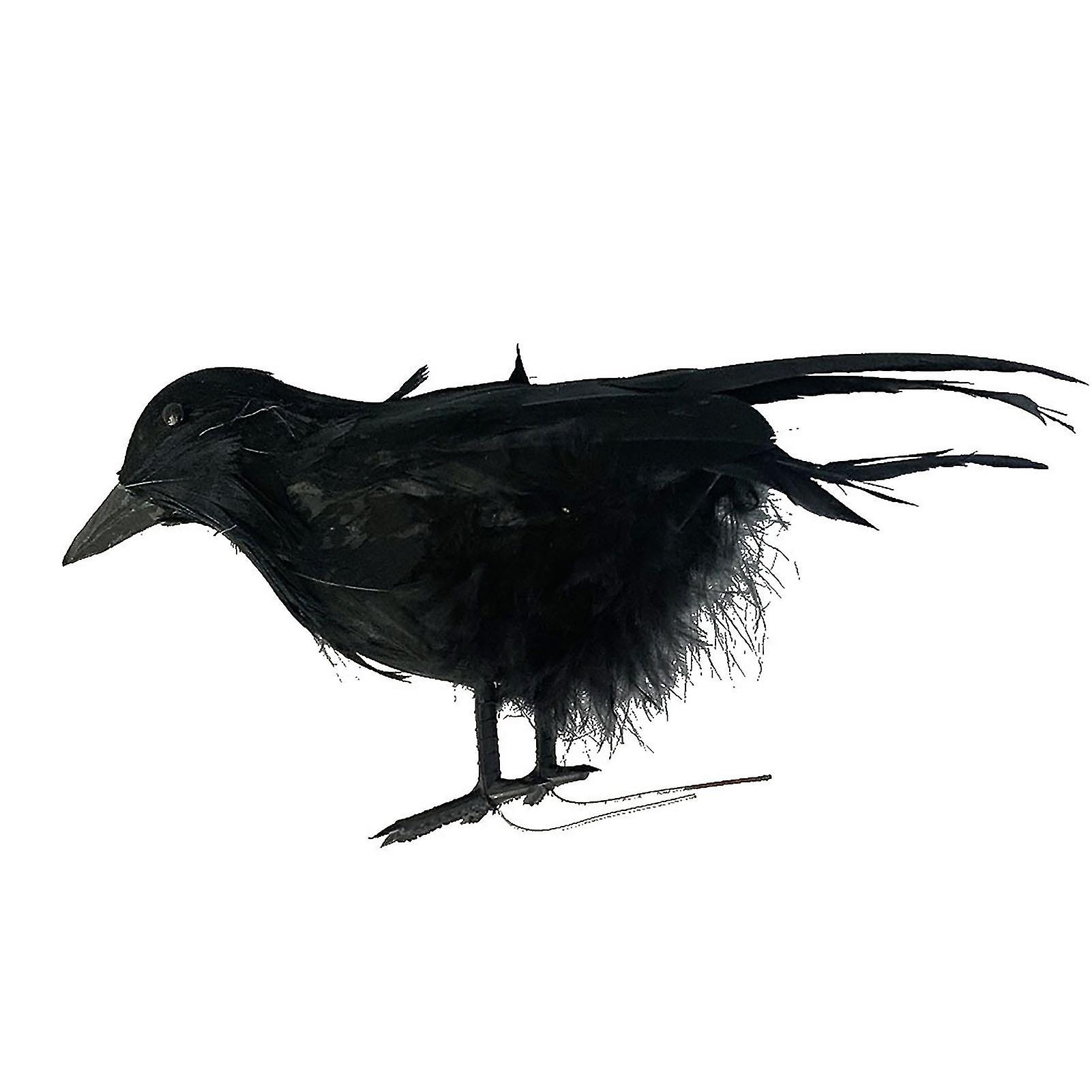 Crow Prop Handmade Raven Shape Black Stand Fly Crows Prop For Outdoor Q