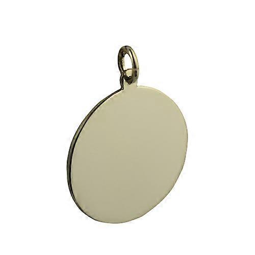 18ct Gold 26mm round plain Disc