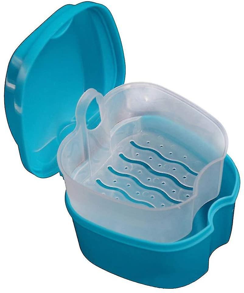 Denture Case Plastic False Teeth Bath Box Retainer Orthodontic Mouth Guard Storage Container Holder