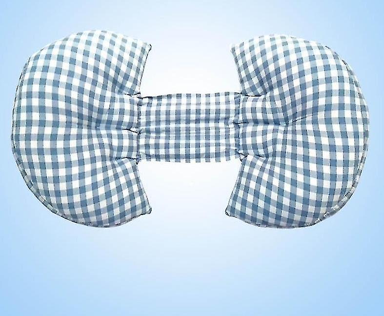 Blue grid Soft Pregnancy Side Sleeper Pillow Maternity Breastfeeding Childing Cushion