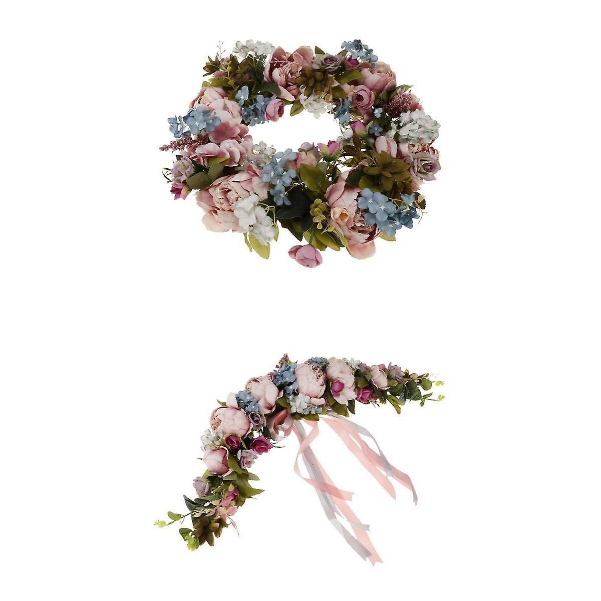2pcs set artificiale seta fiore corona Lintel Floriation porta Home Decor
