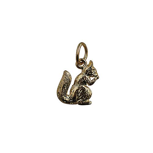 9ct Gold 11x9mm sitting Squirrel Pendant or Charm