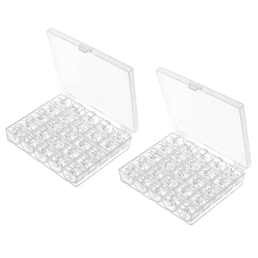 50 Pcs Sewing Machine Bobbins With Case For Brother Singer