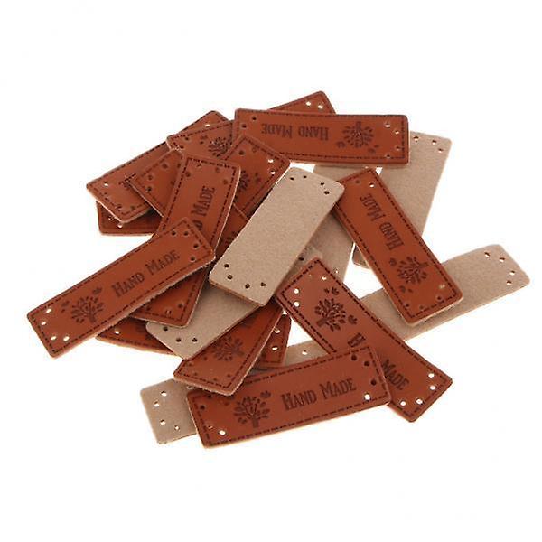 4x20pcs/Pack Leder handgemachte Label Patches Tags DIY Nähen Kleidung Handwerk 05