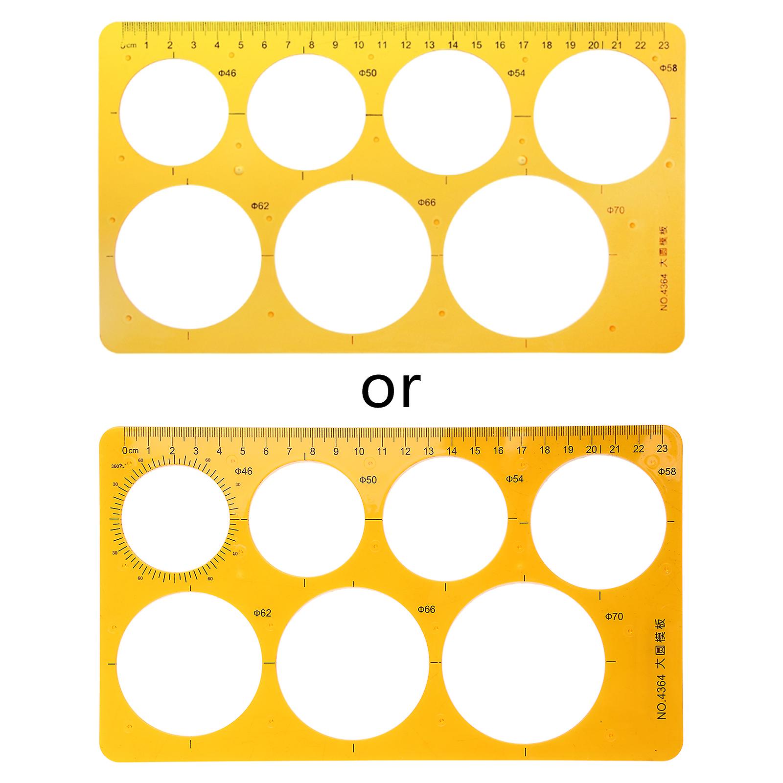 K Resin Round Geometric Template Ruler Stencil Drawing Measuring Tool Students