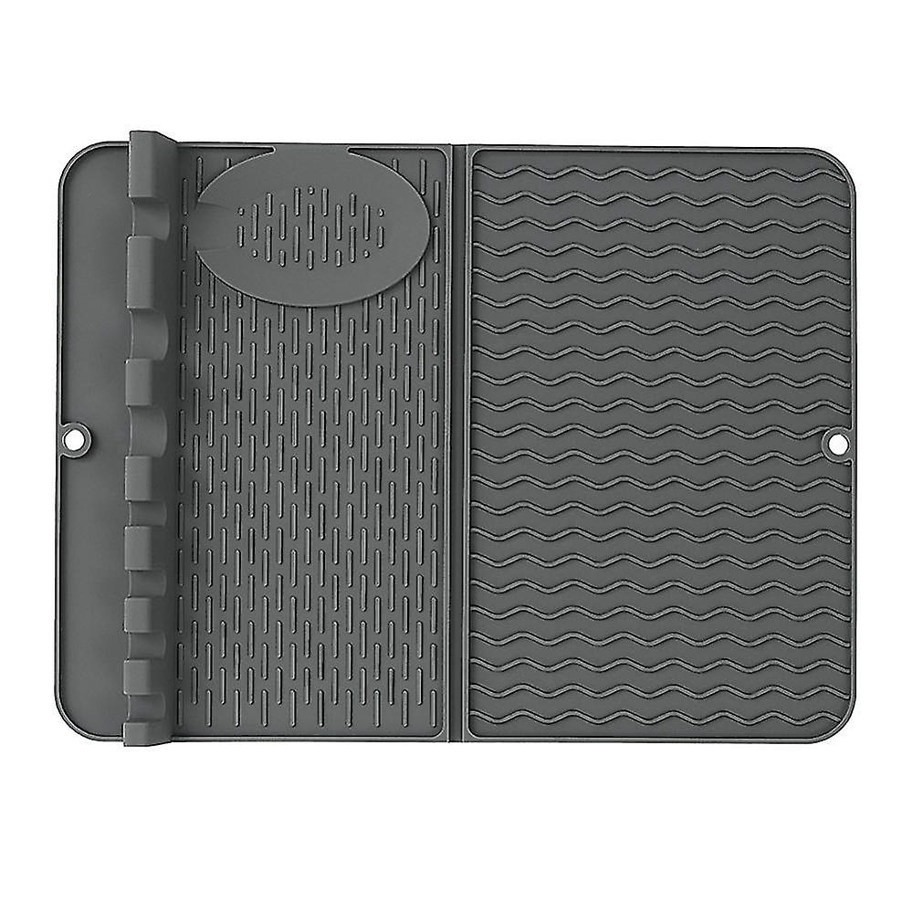 Square Dish Drying Mat Heat Resistant Dining Tableware Mat Grey