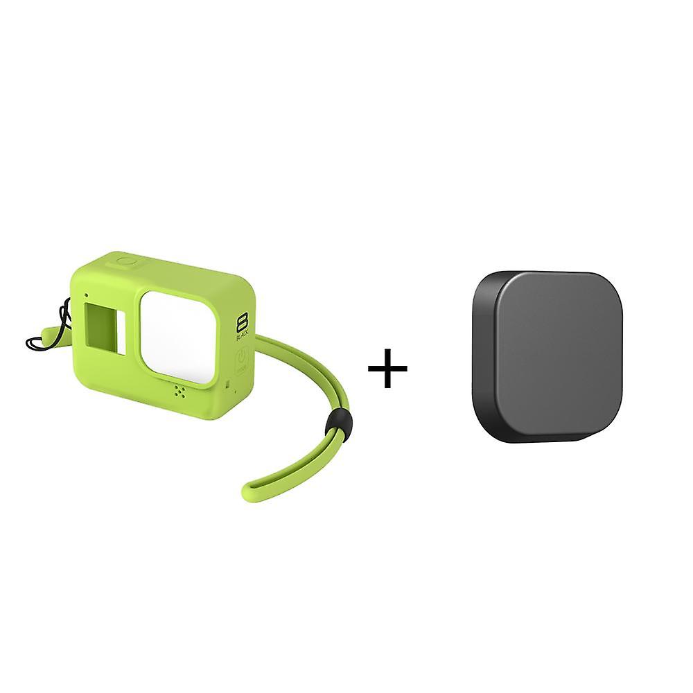 Protective Silicone Case For Gopro Hero 8 Black Tempered Glass Screen Protector Film Lens Cap Cover For Go Pro 8 Accessory