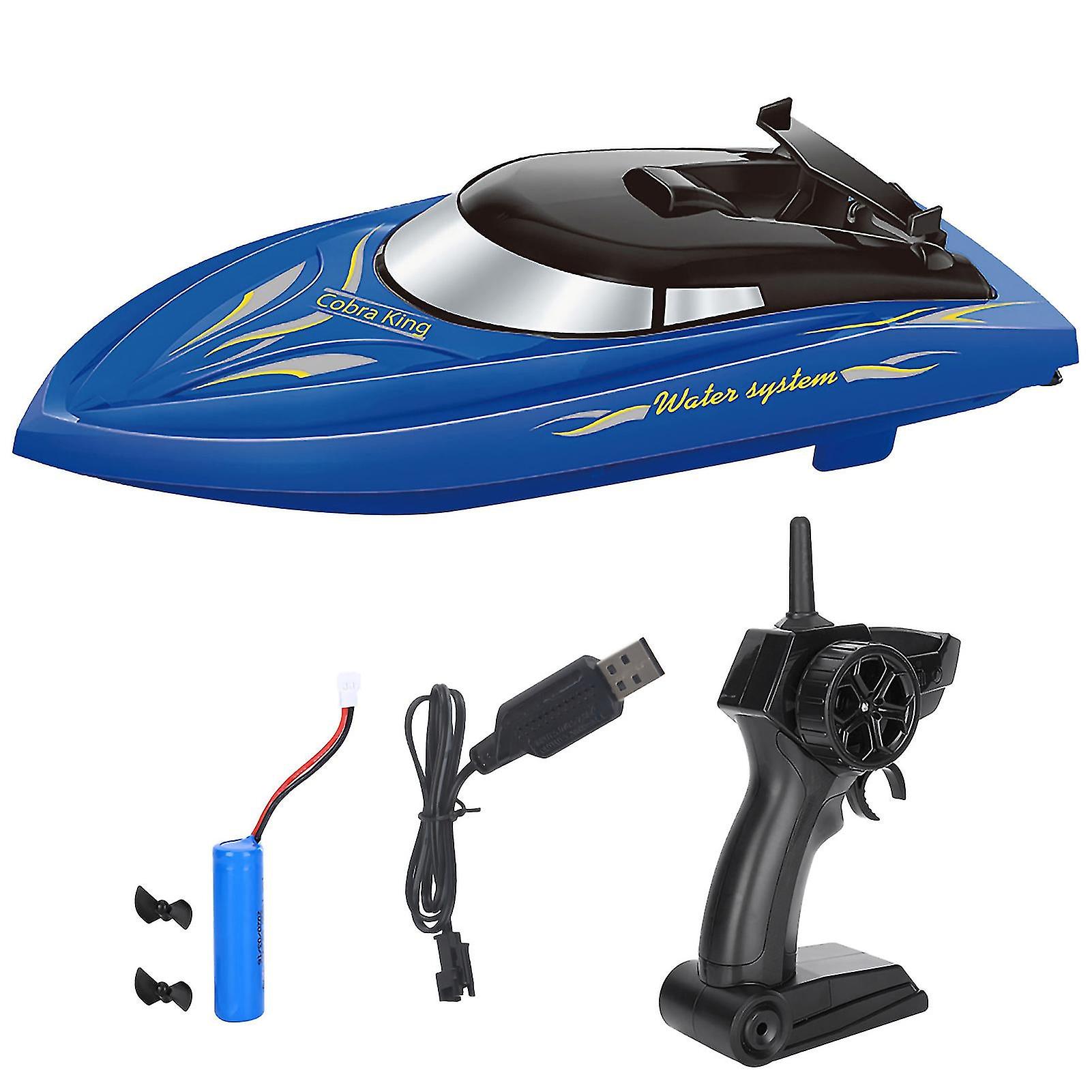 2.4G Waterproof Remote Control Boat High Speed Rc Ship Speedboat Children Toy Modelblue