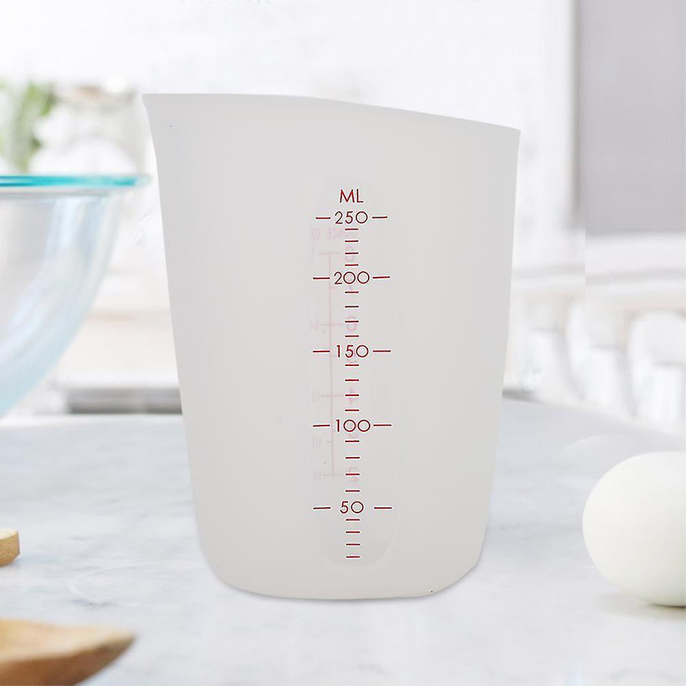 Transparent Soft Silicone Measuring Cup Visual Semi permeable Milk Cup (250ml)