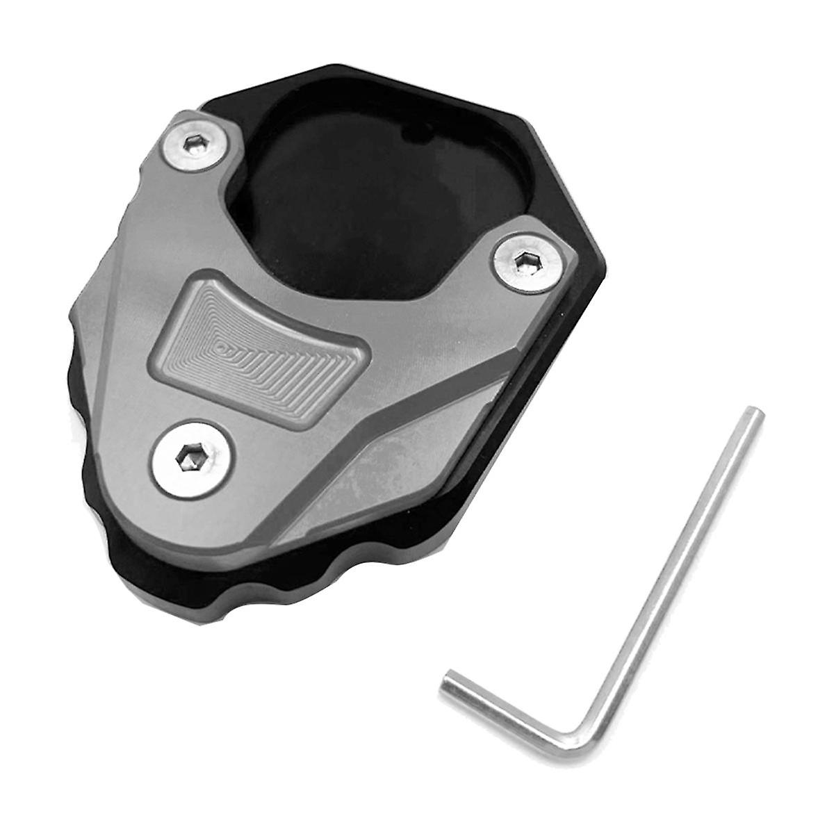 For C400GT C400X Motorcycle Foot Side Stand Pad Plate Kickstand Enlarger Support Extension Black+Si