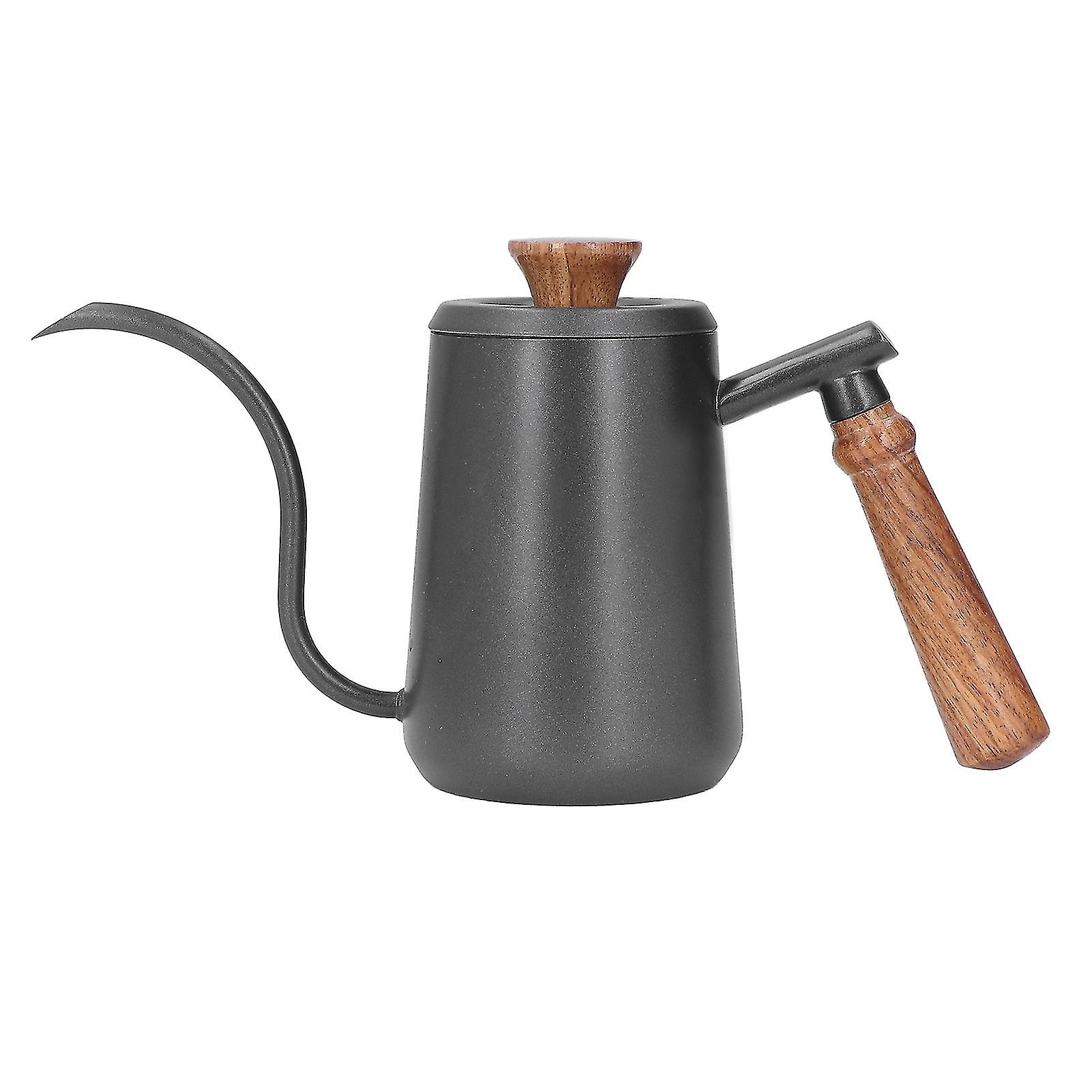 Bollitore da caffè ergonomico a collo d'oca - 500 ml in acciaio inossidabile con manico in legno per un'erogazione precisa