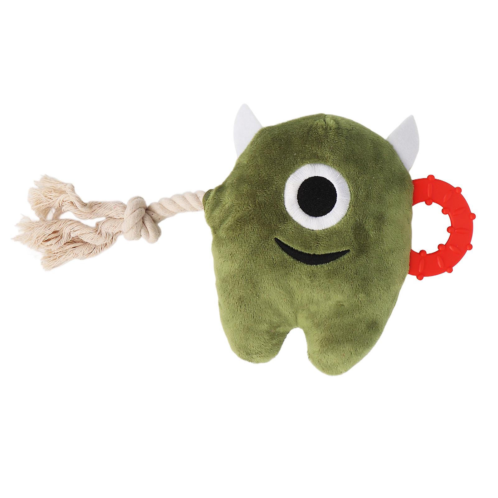 Interactive Plush Dog Squeaker Toy for Teeth Cleaning