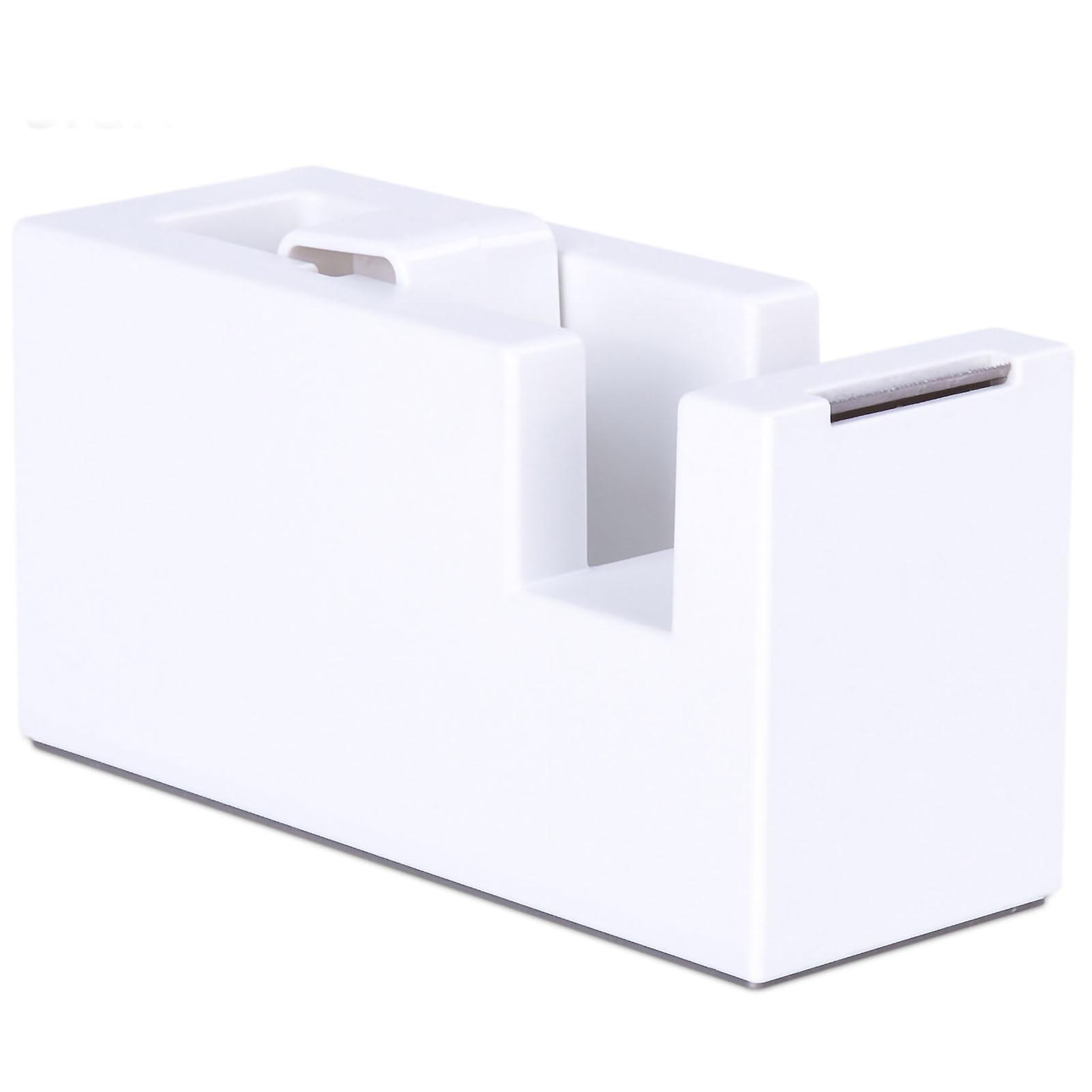 Tape Dispenser Simple Style Portable ABS Resin Desktop Tape Dispenser for Office School White