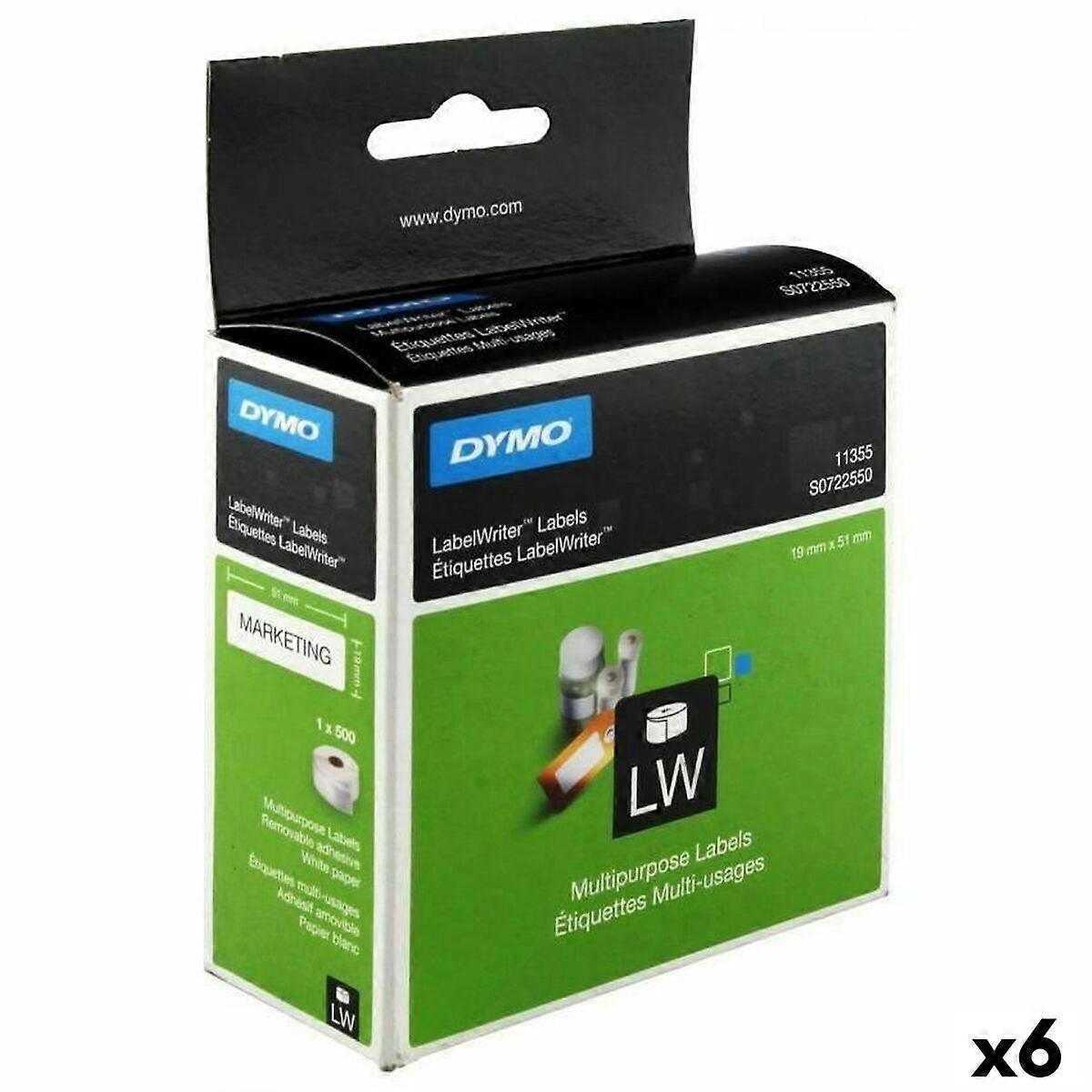 Roll of Labels Dymo LW11355 19 x 51 mm White Black (6 Units)