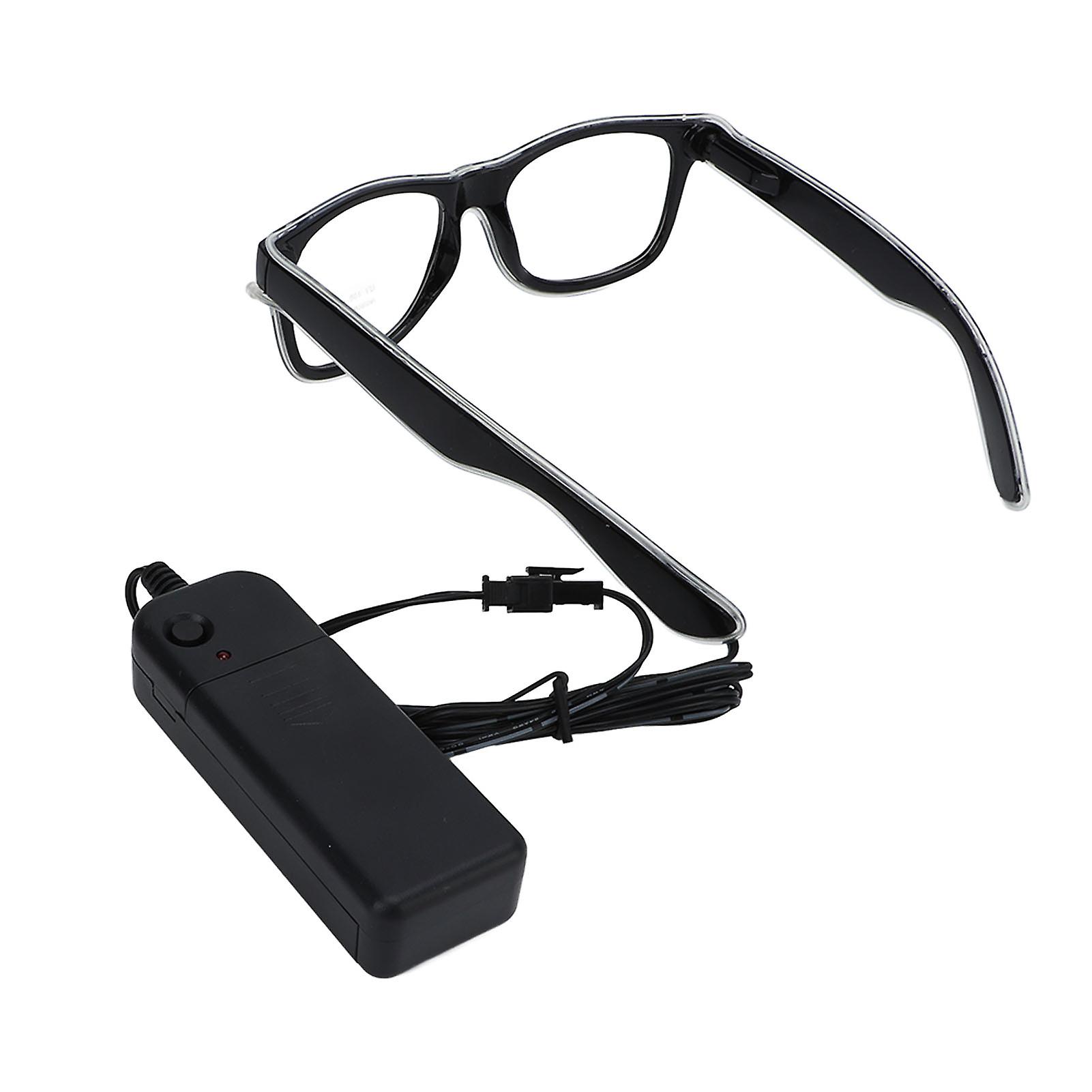 EL Luminous Glasses 3 Lighting Modes LED Light Up Glasses Flashing LED Luminous Glasses for Festivals Night Clubs Clear Blue 