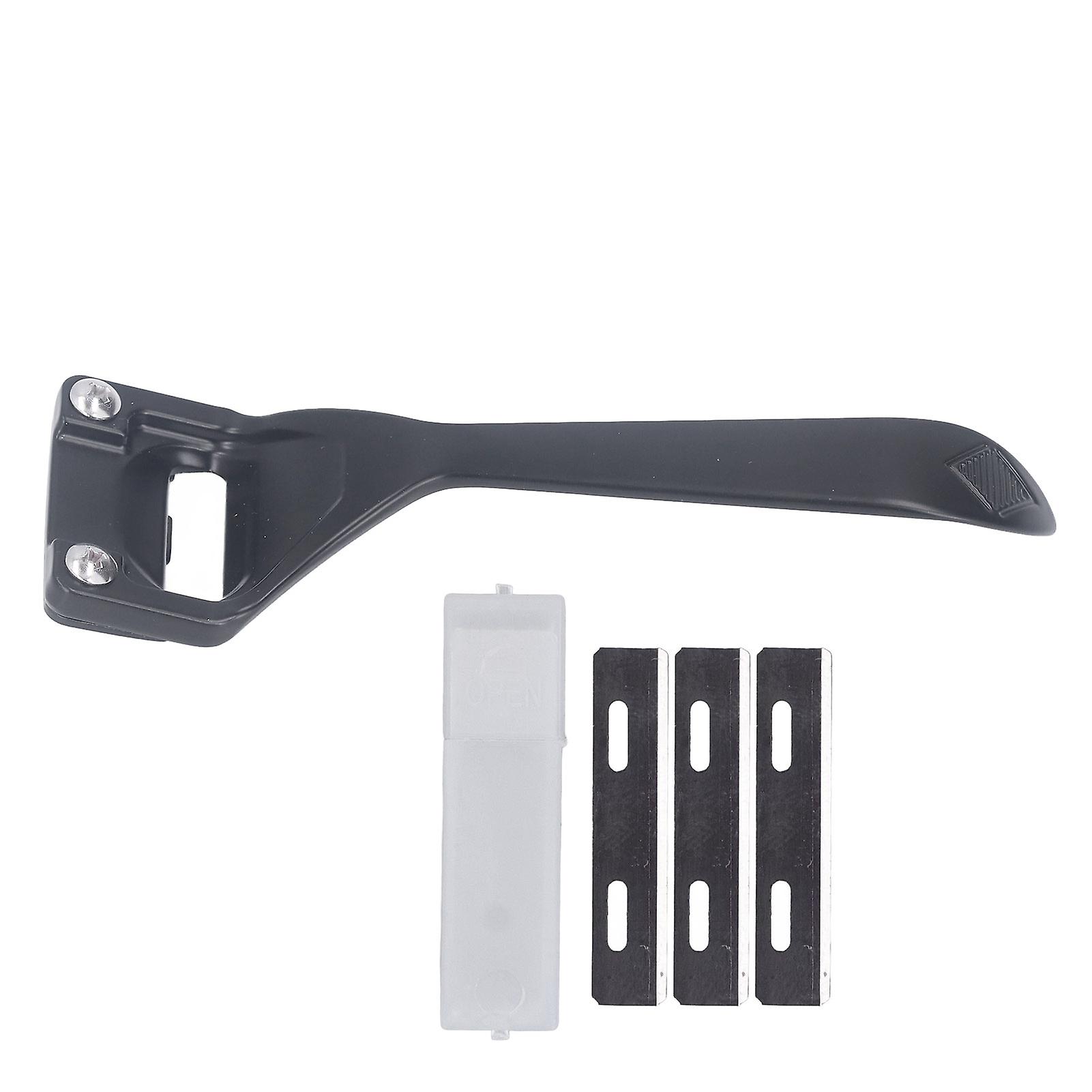 Couteau à parer en cuir noir à 3 lames, robuste, durable, en alliage, polyvalent, moderne, portable et léger