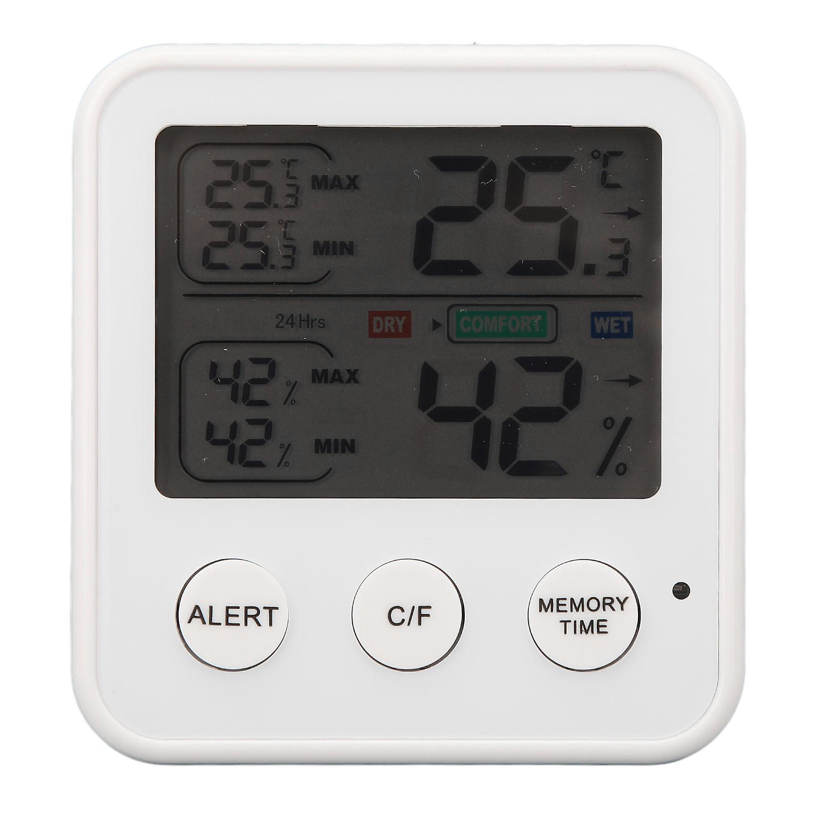 Rankomu Temperature Humidity Meter LCD Digital Display Thermometer Hygrometer, Temperature Humidity Meter Gauge, Hygrothermograph, White, Accurate