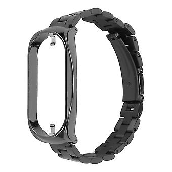Pulseras de reloj inteligente Pulsera de reloj de repuesto protectora ajustable sólida de acero inoxidable para Mi 7 NFC Negro